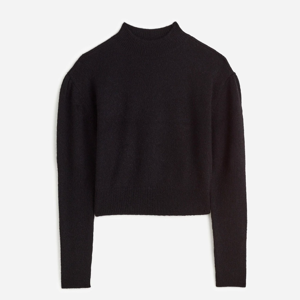 New - Madewell Alpaca-Blend Mockneck Puff Sleeve Sweater - Picture 3 of 7